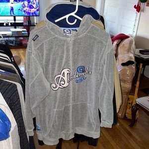 Akademiks Grey Velour Zip Up Hoodie XL